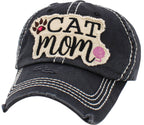 CAT MOM Washed Vintage Ball Cap