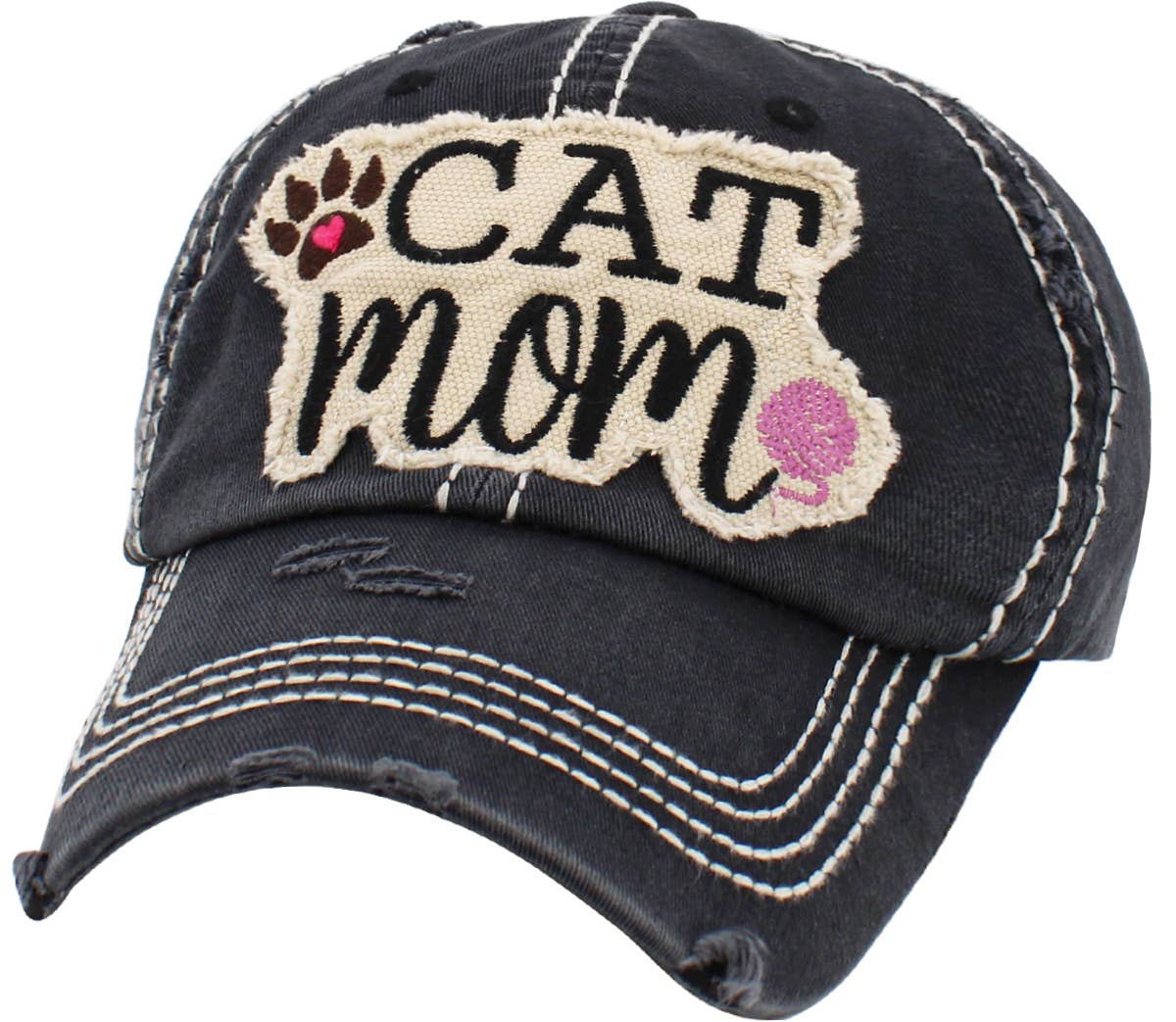 CAT MOM Washed Vintage Ball Cap