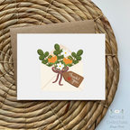 Thank you - envelope design with flowers greeting card image 0