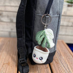 Monstera Deliciosa Albo Variegata Plush Keychain