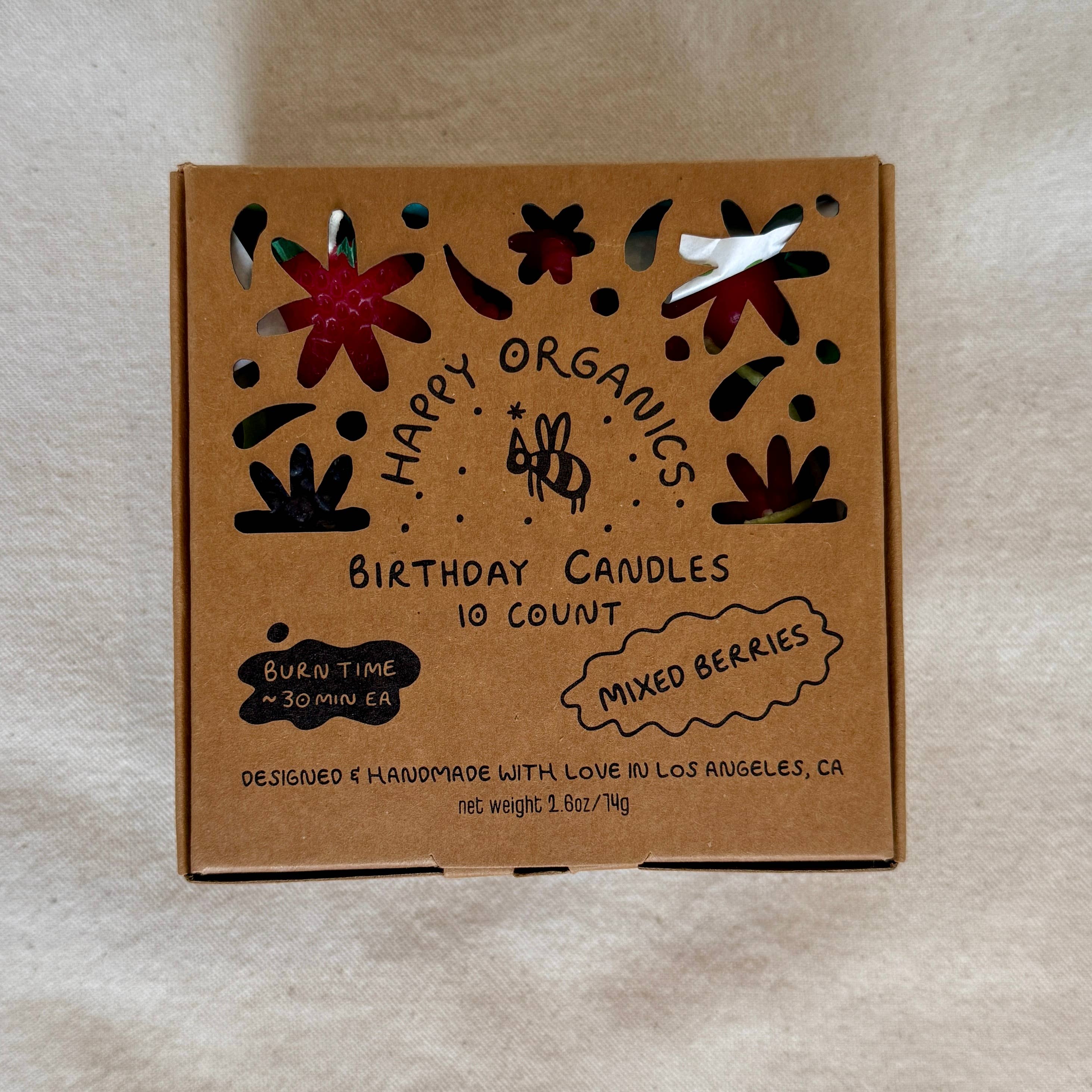 Mixed Berry Beeswax Birthday Candles