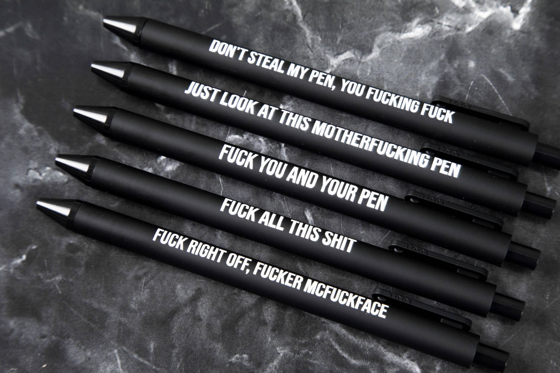 Sweary F*  Pens Cussing Pen Gift Set - 5 Black Gel Pens