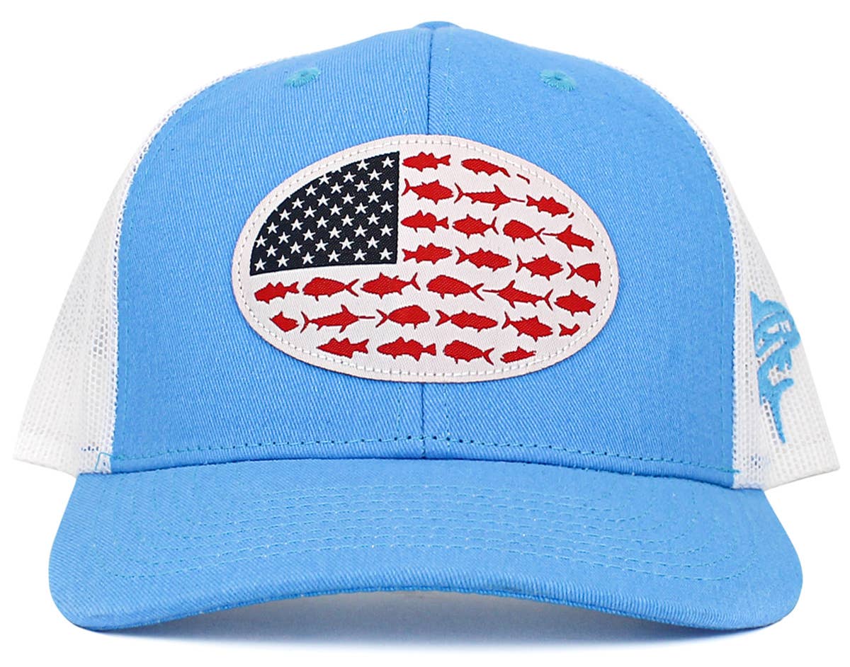 USA Fish Flag Mesh Back Ballcap