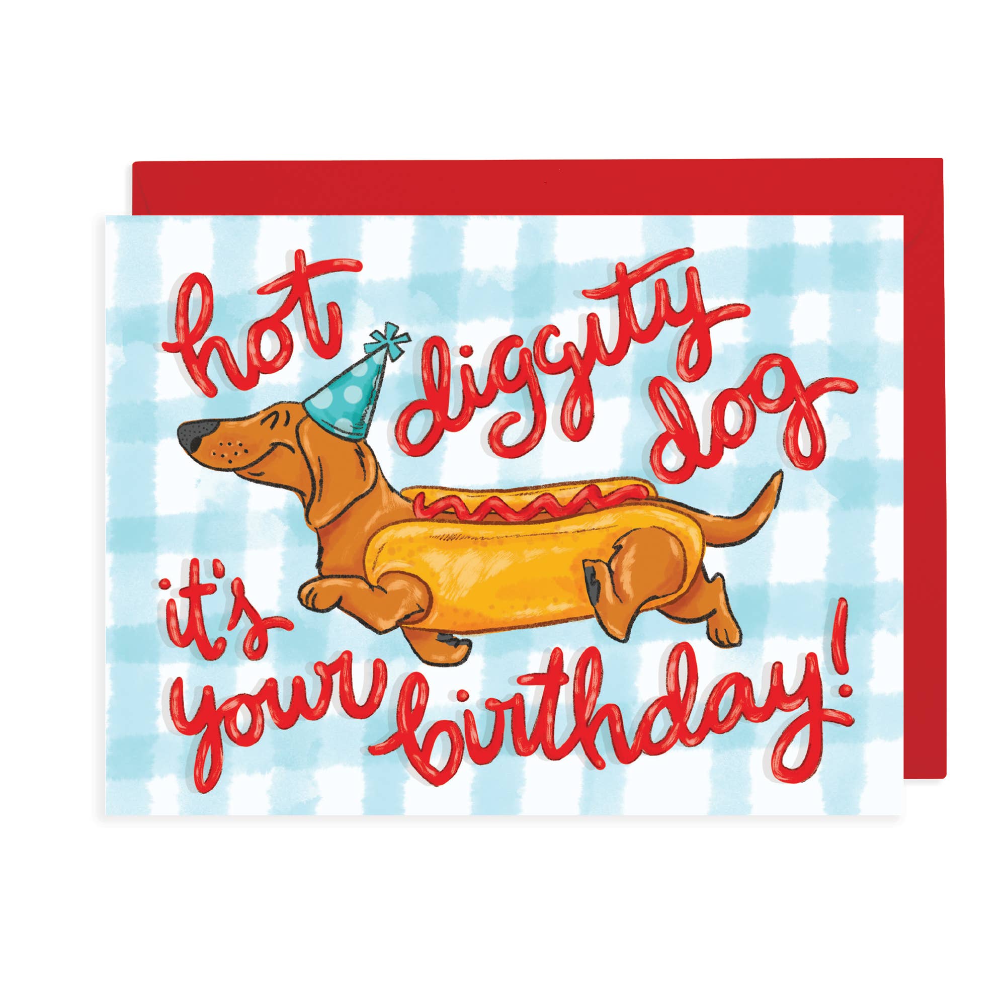 Hot Diggity Dog Birthday Card | Hot Dog It's Your Birthday