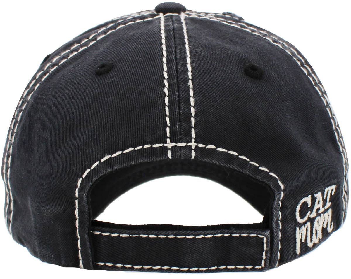 CAT MOM Washed Vintage Ball Cap