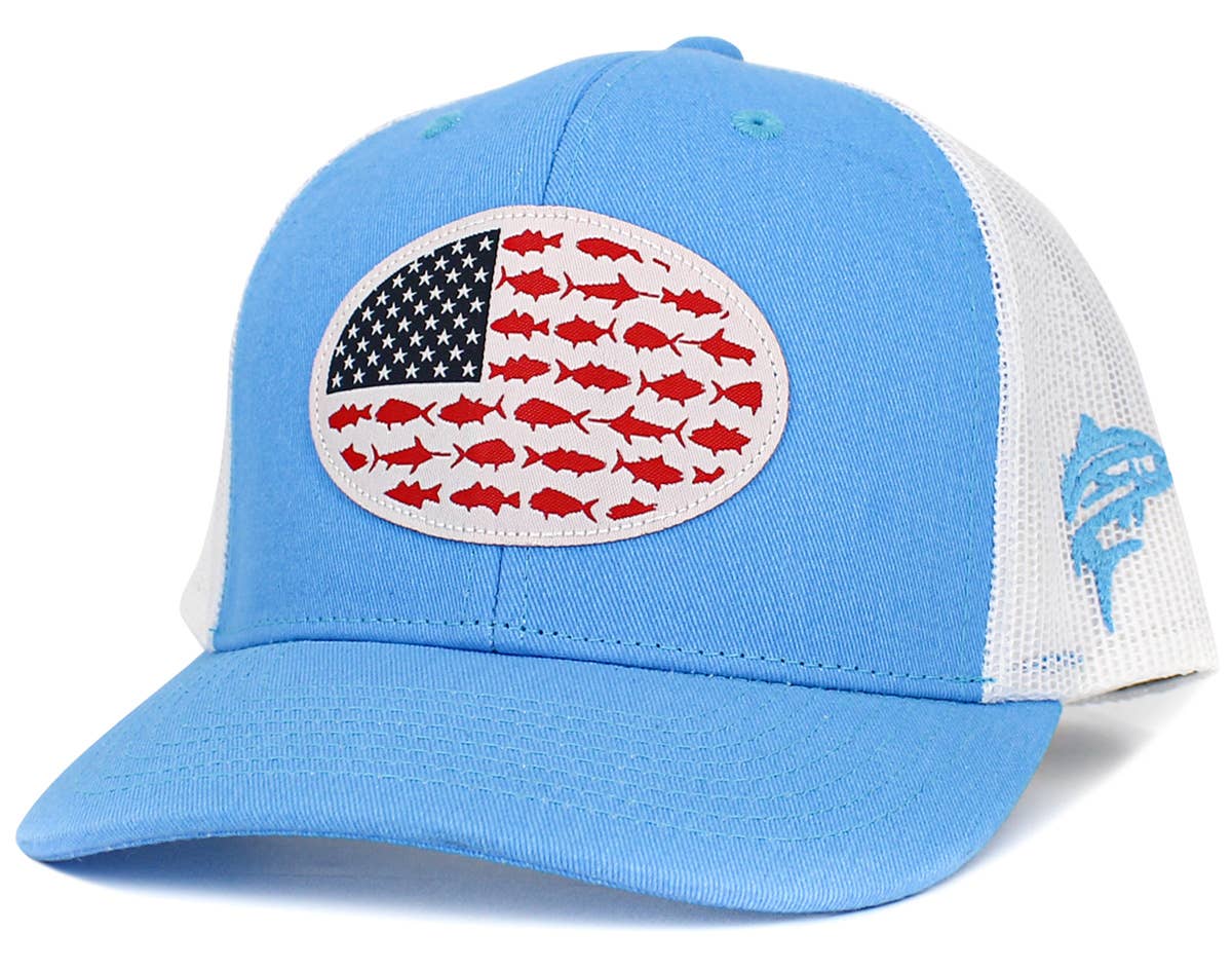 USA Fish Flag Mesh Back Ballcap