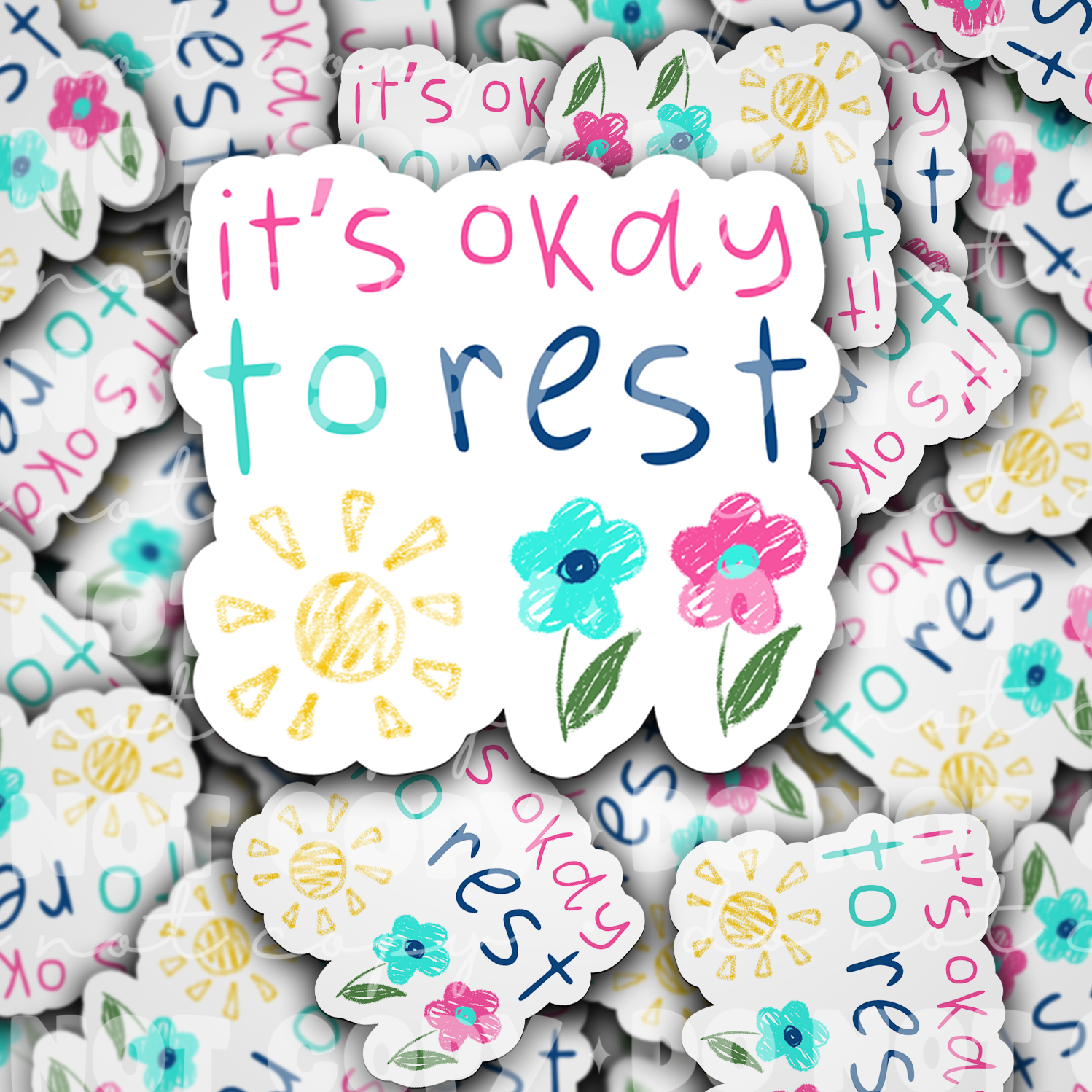 It's okay to rest Die Cut Sticker