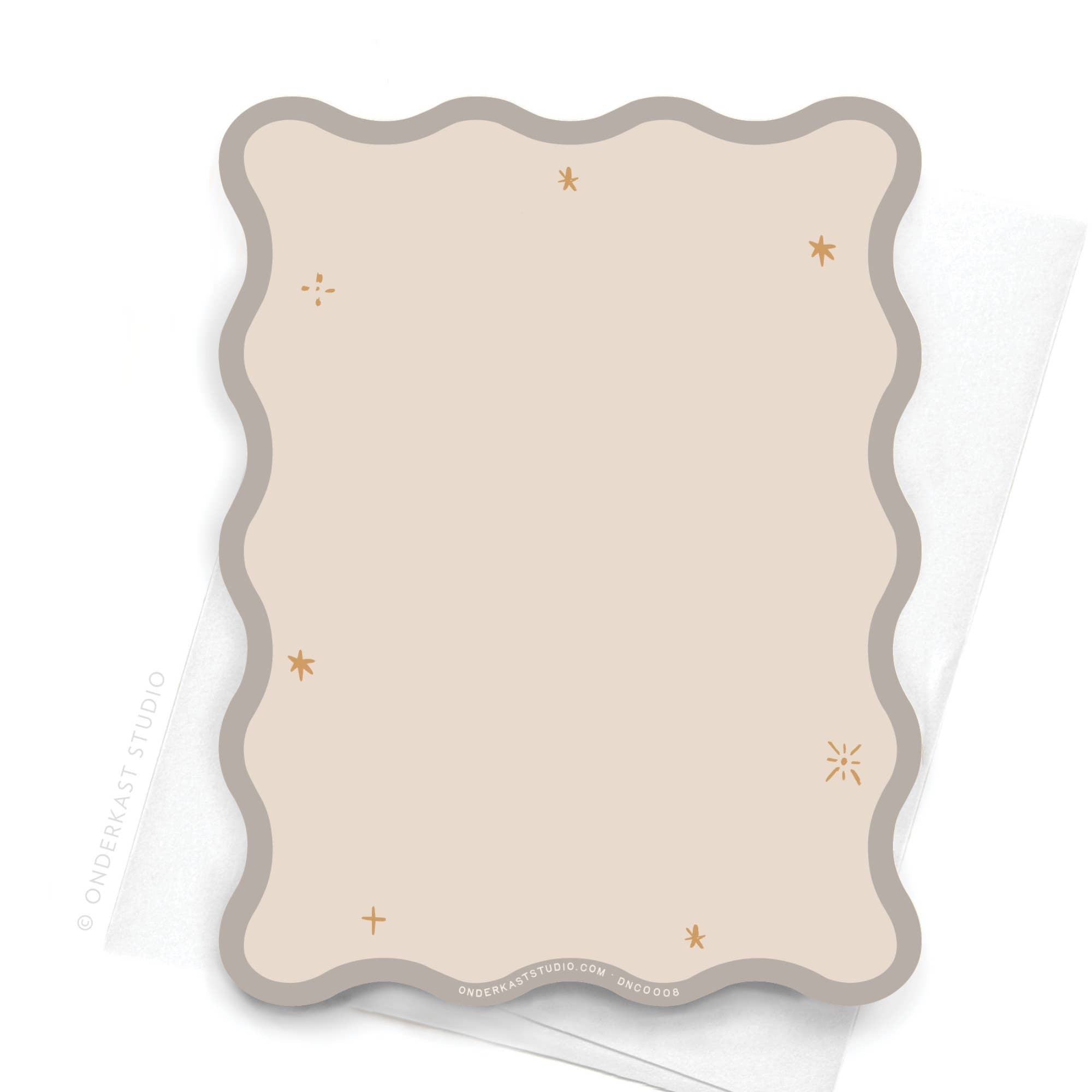 Wavy Die Cut FLAT card (not folded)