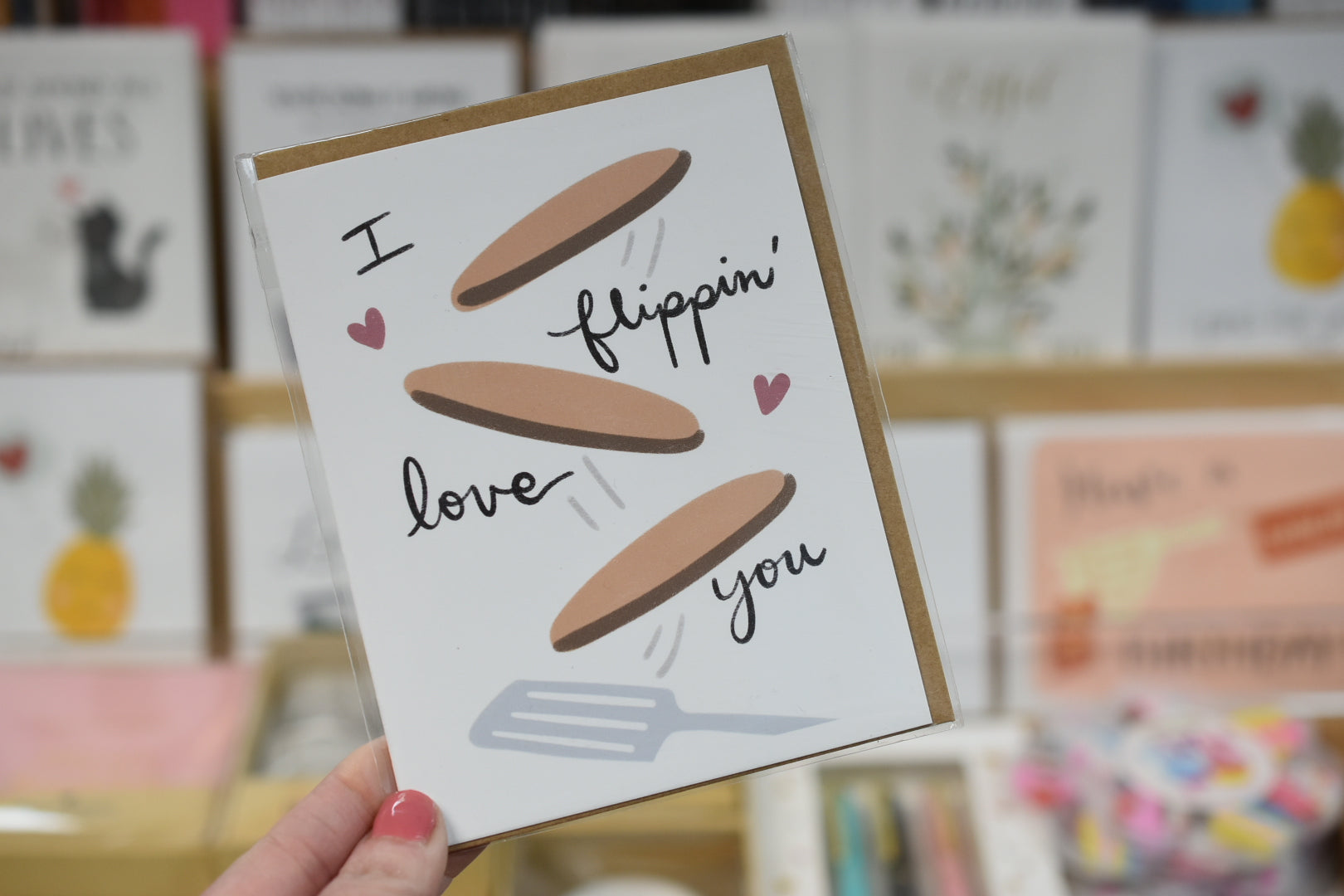 I flippin love you - Pancakes love Greeting card
