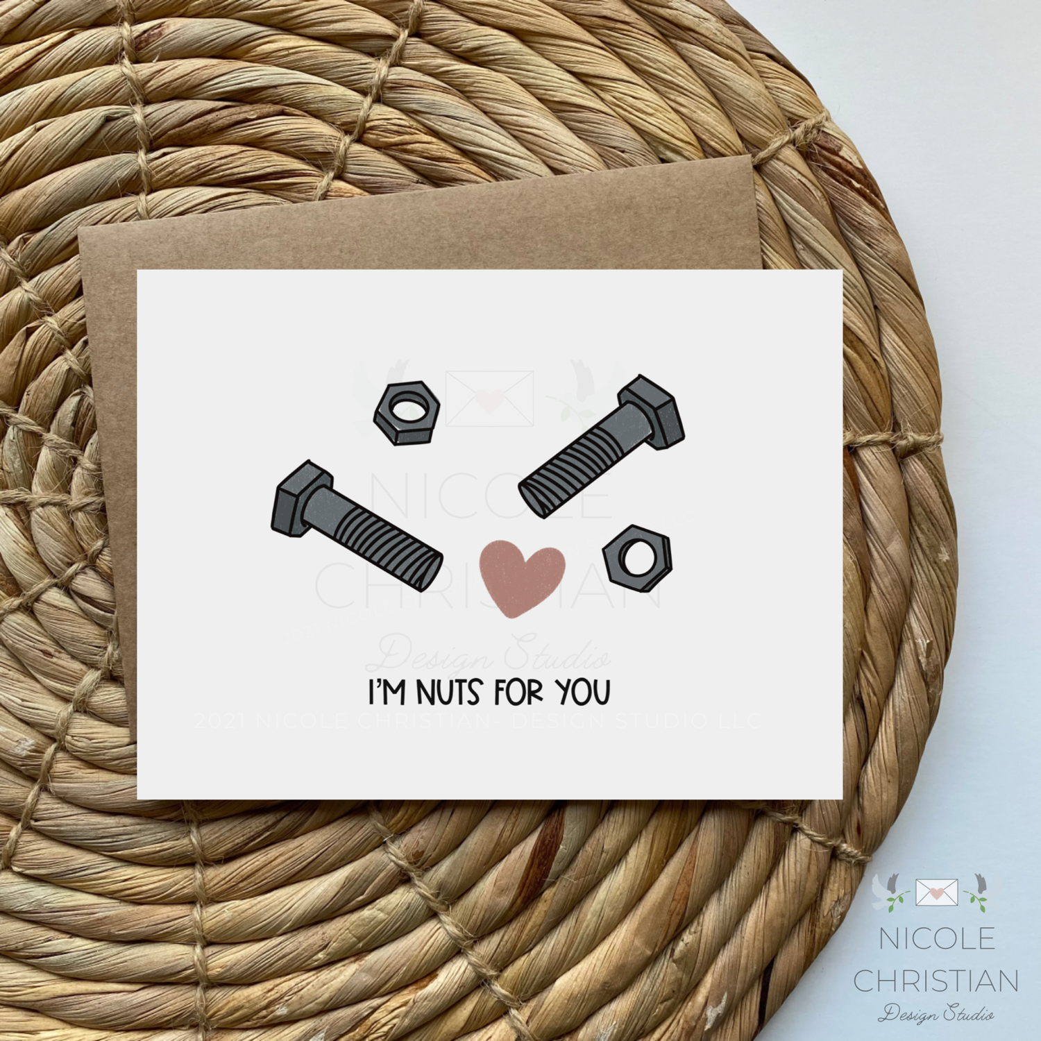 I’m nuts for you greeting card  image 0