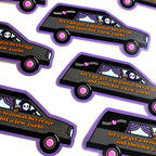 Bad Driver Grim Reaper Fall Hit The Curb Vinyl Sticker