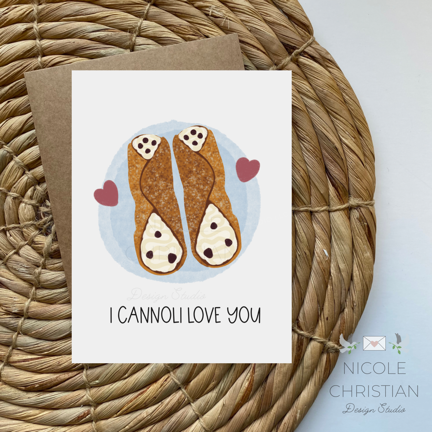 I cannoli love you greeting card   image 0