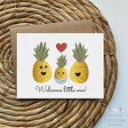 "Welcome Little One" New baby Pineapple Greeting Card image 0