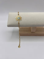 Stainless Steel Evil Eye Bracelet | Charm | Gold