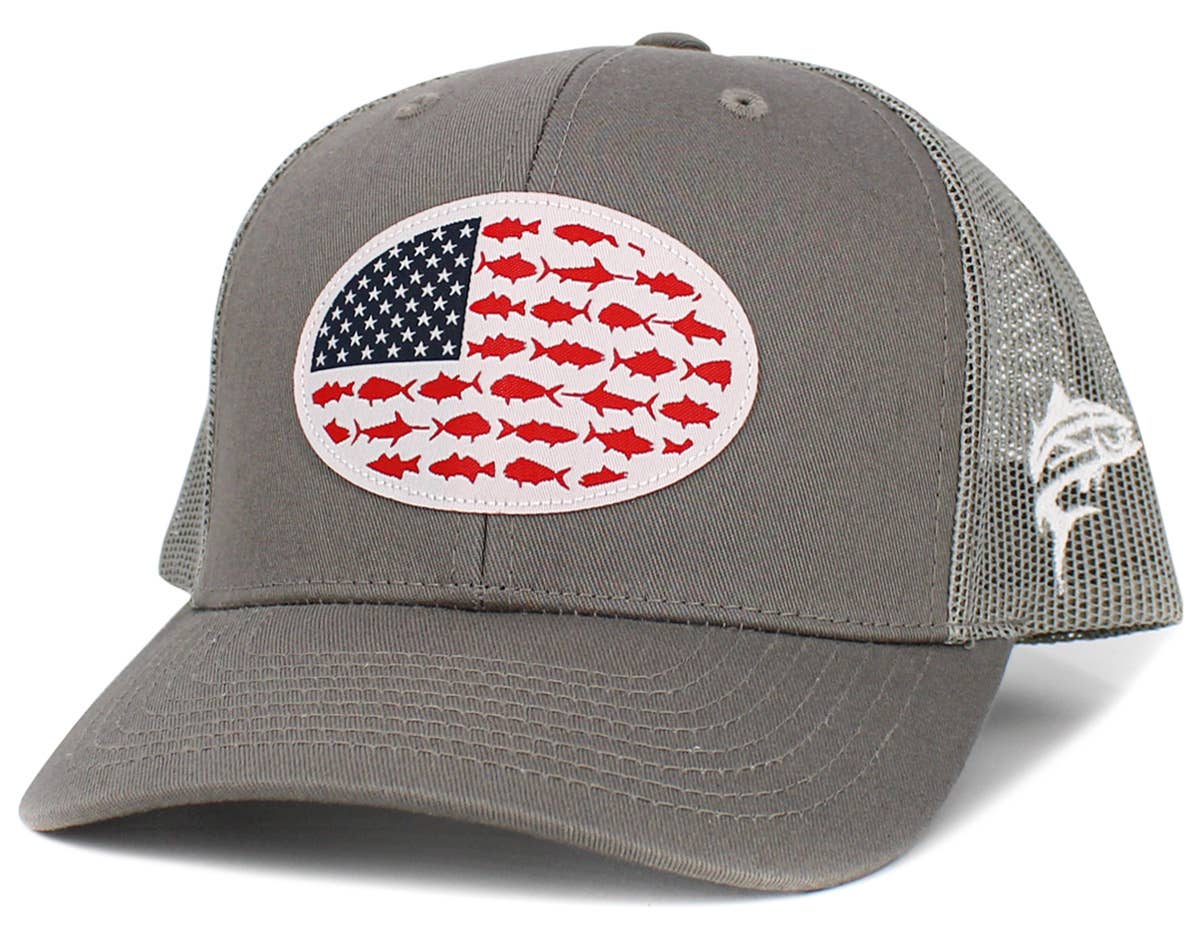 USA Fish Flag Mesh Back Ballcap