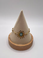 Stainless Steel Evil Eye Bracelet | Charm | Gold