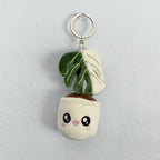 Monstera Deliciosa Albo Variegata Plush Keychain