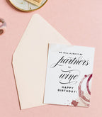 Partners in Wine, Wine Birthday & Friendship Greeting Card