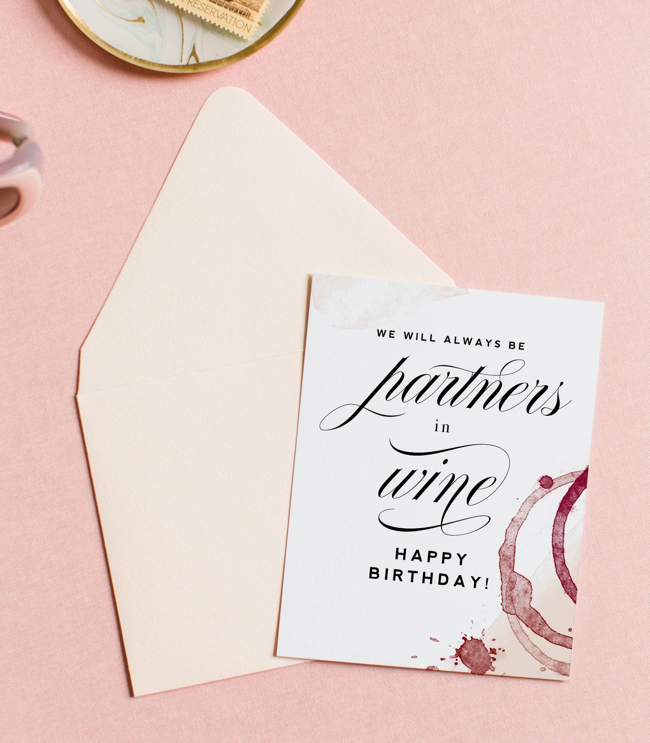 Partners in Wine, Wine Birthday & Friendship Greeting Card