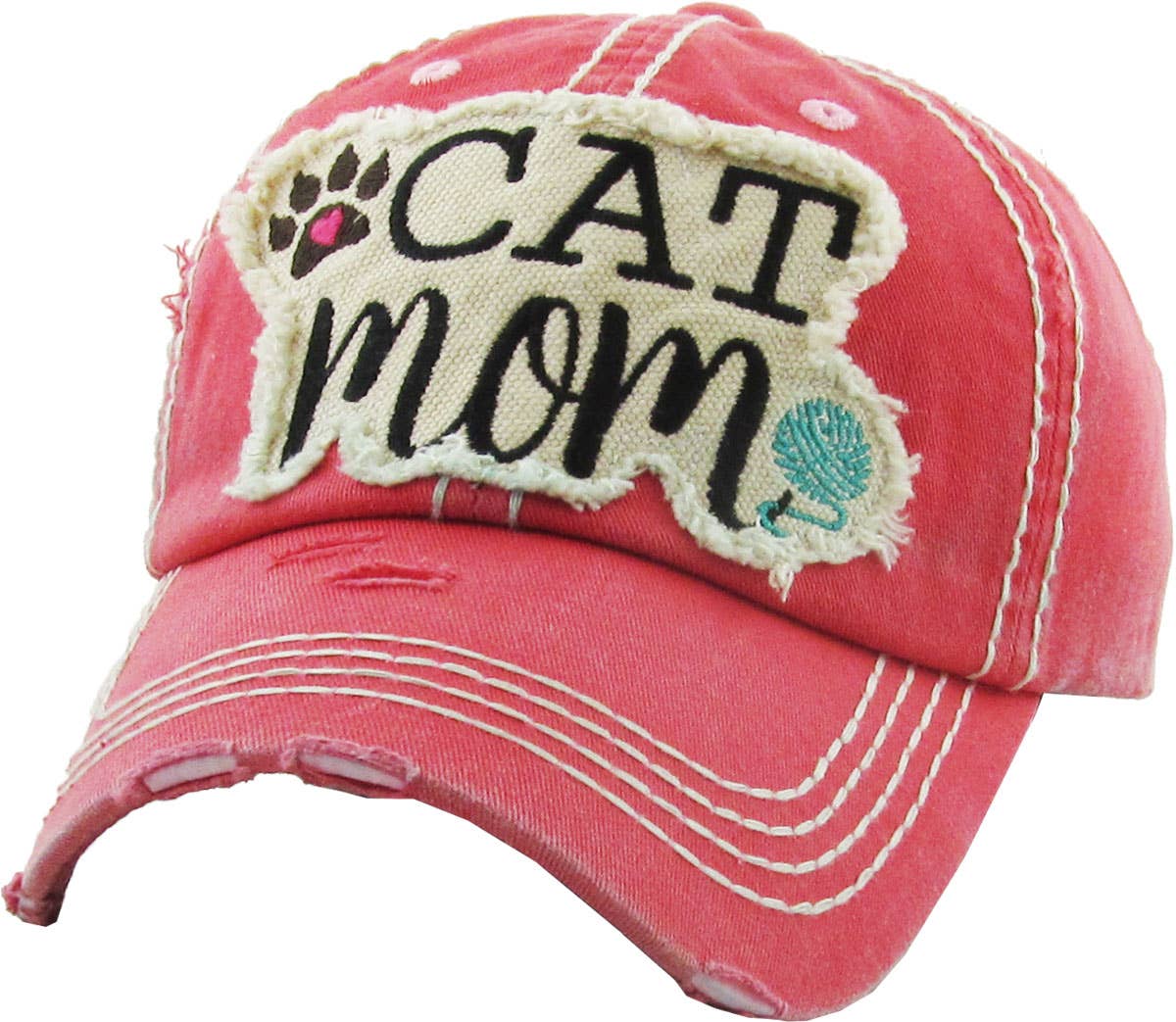 CAT MOM Washed Vintage Ball Cap