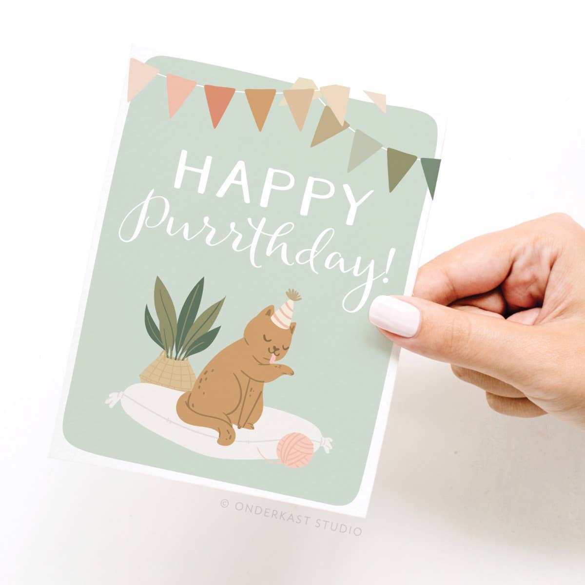 Happy Purrthday Cat Greeting Card