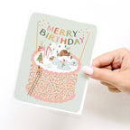 Merry Birthday Cake Greeting Card