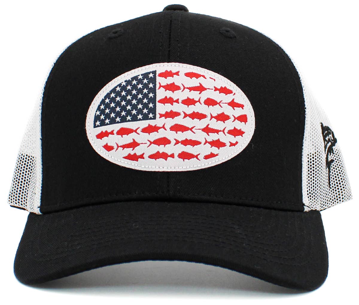 USA Fish Flag Mesh Back Ballcap
