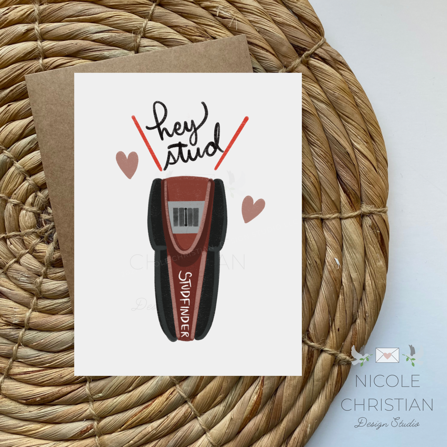 Hey stud studfinder - Greeting Card image 0