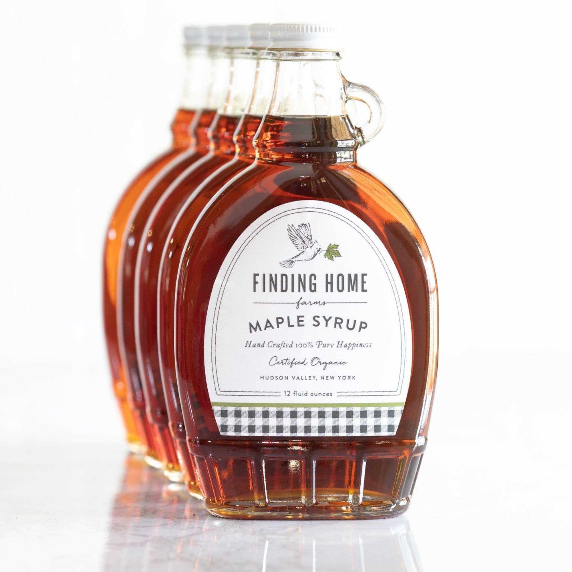 100% Pure Organic Maple Syrup - 12 oz Decorative Glass