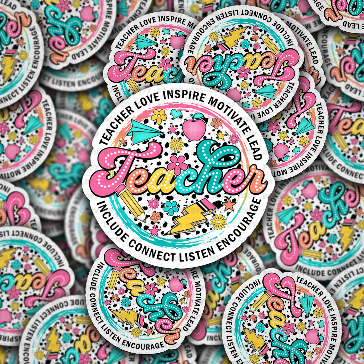 Teacher circle Die Cut Sticker