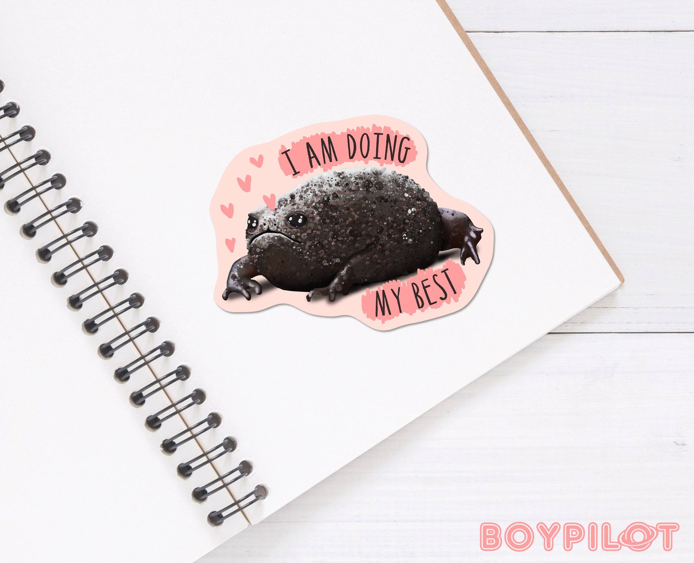 Black Rain Frog Sticker