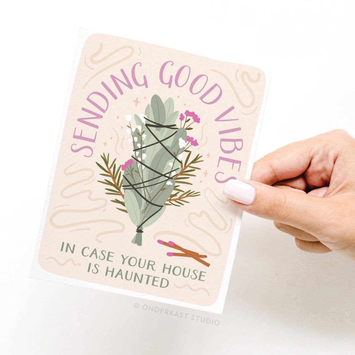 Sending Good Vibes Smudge Stick Greeting Card