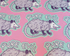 Possum Pure Evil, Funny Wicked Opossum, Cute Vinyl Sticker