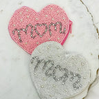 'Mom' Beaded Zip Pouches