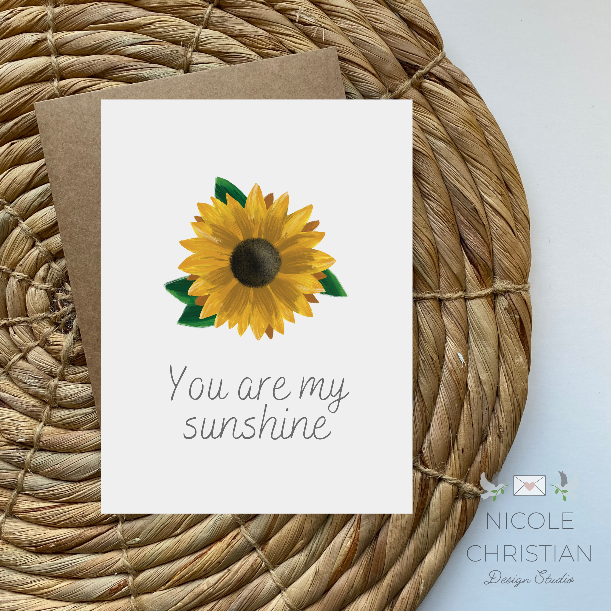 "You are my sunshine" sunflower greeting card image 0