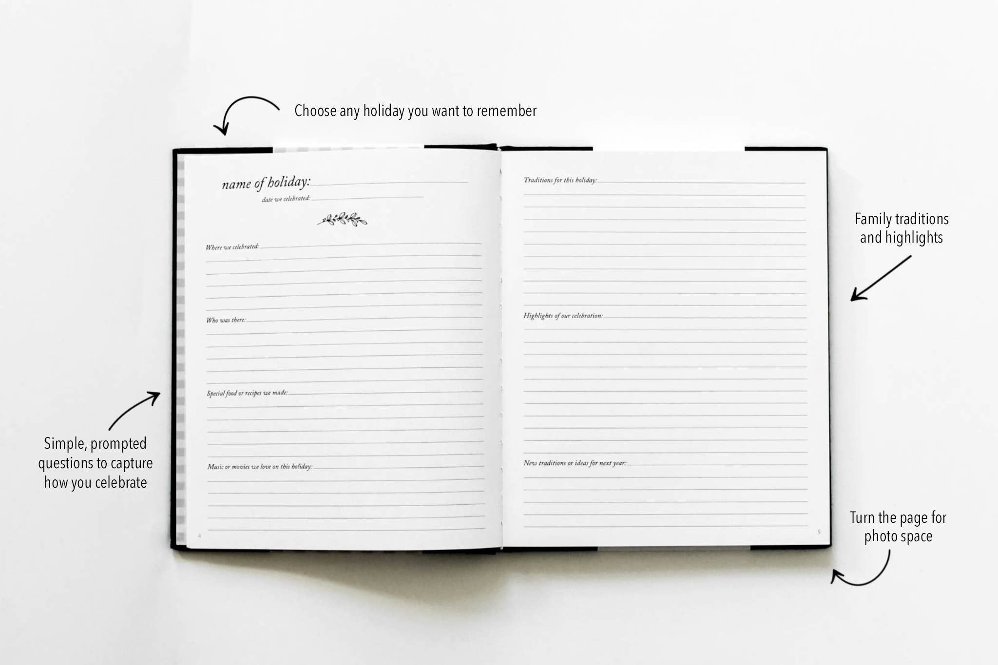 Holiday Memory Book & Family Keepsake | Memory Scrapbook