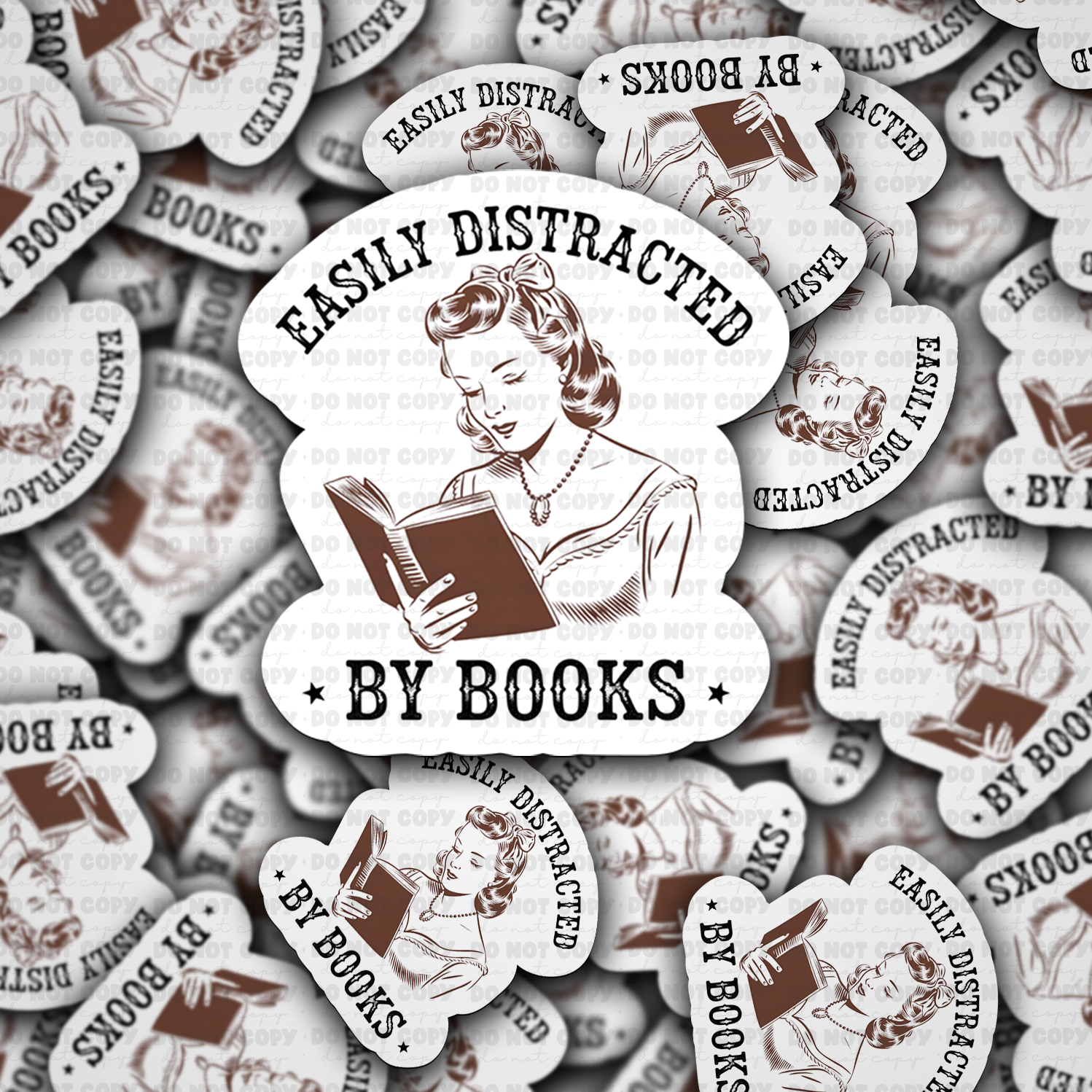 Easily distracted by books Die Cut Sticker