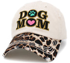 Dog Mom Leopard Washed Vintage Ballcap