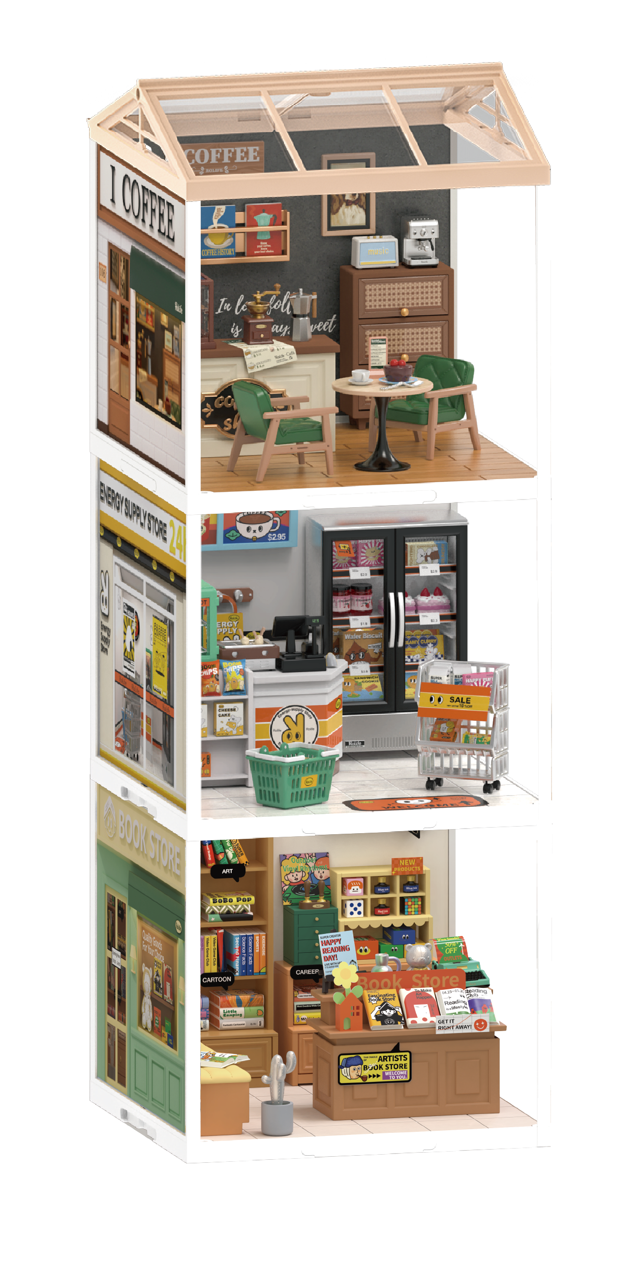 DIY Miniature House Kit: Breezy Time Cafe