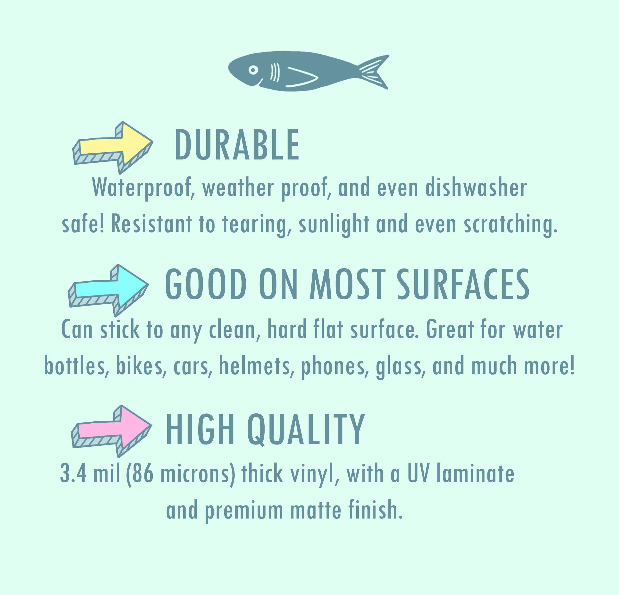 Happy Thoughts & Coffee, Retro Rainbow Vinyl Sticker