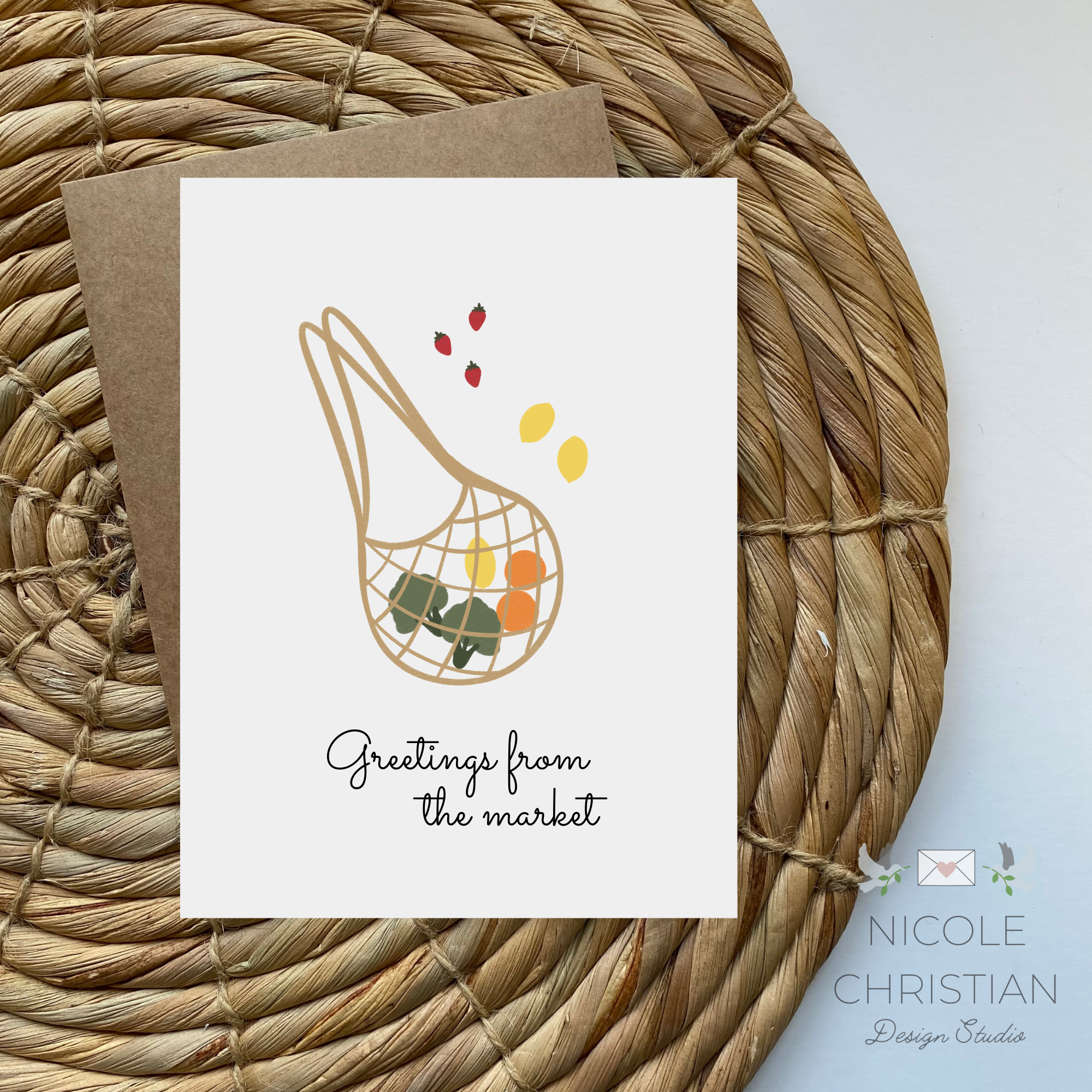 "Greetings from the market" greeting card image 0