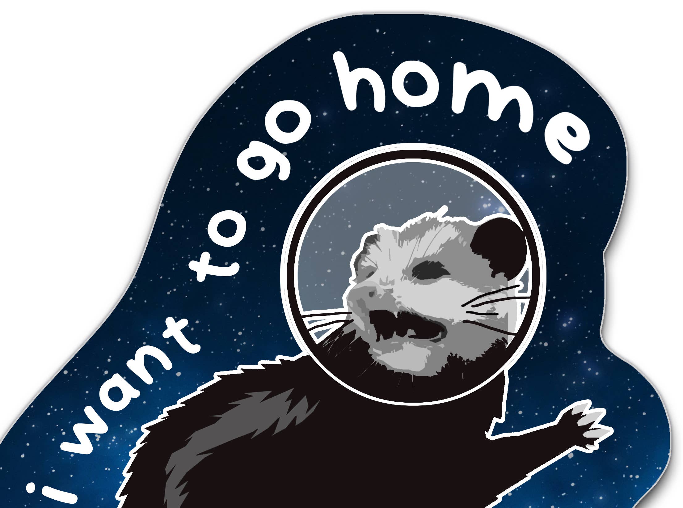 Possum in Space Sticker