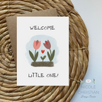 "Welcome Little One" Tulip New Baby Card image 0