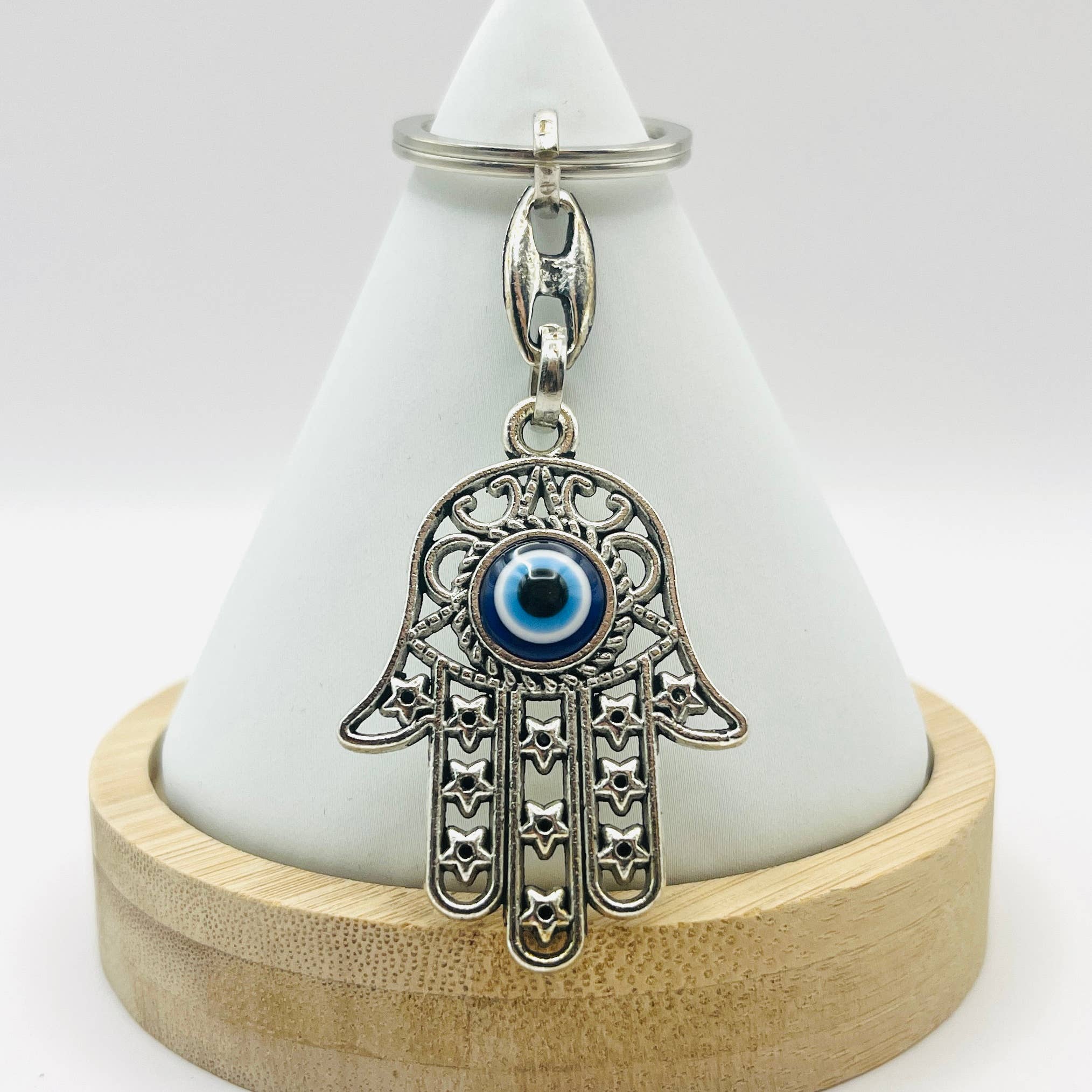 Hamsa Hand Evil Eye Metal Keychain