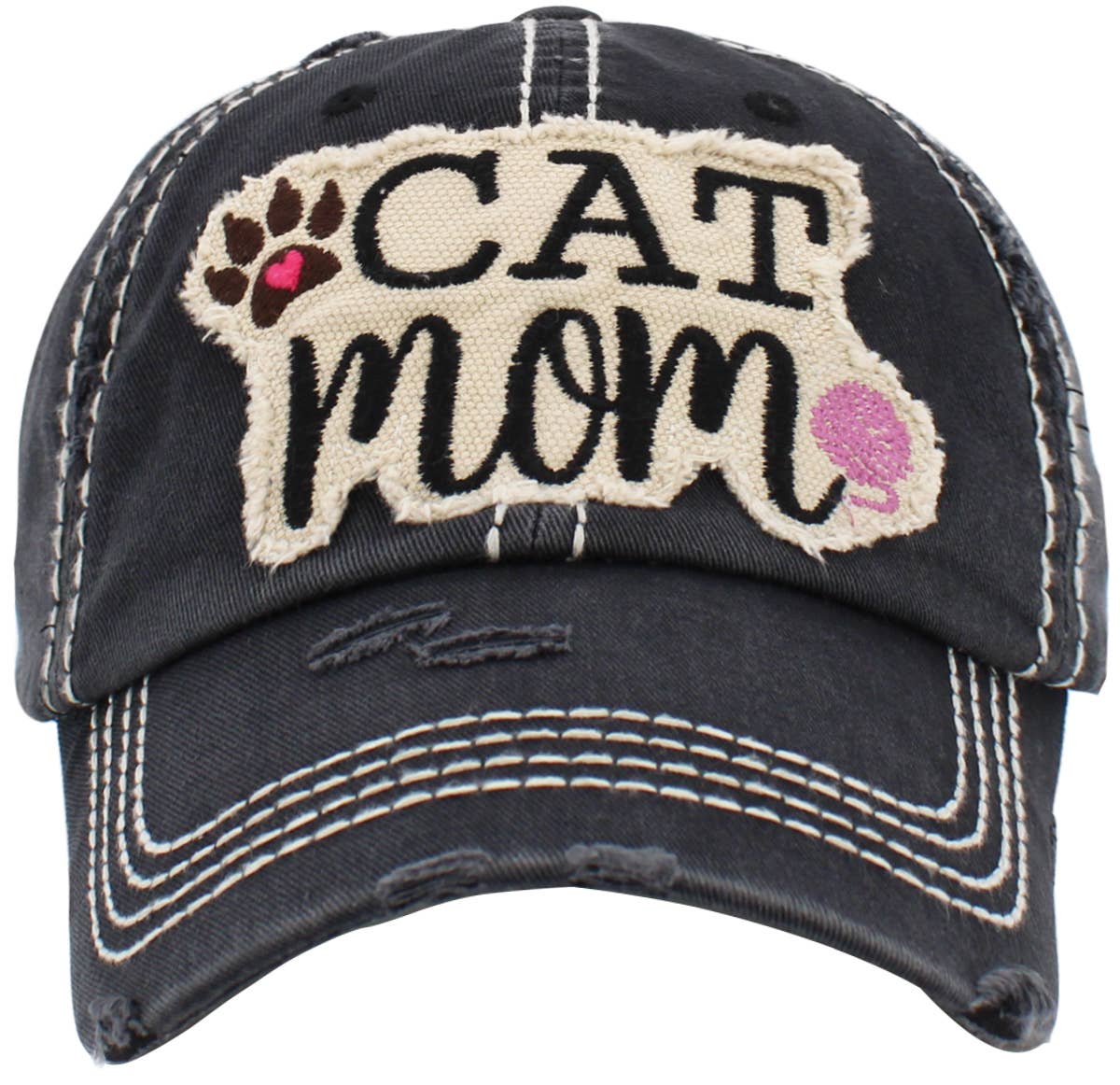CAT MOM Washed Vintage Ball Cap
