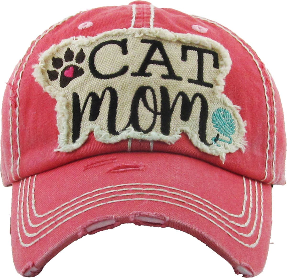 CAT MOM Washed Vintage Ball Cap