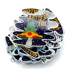 Nothing Matters Peace Frog Mushroom Glitter Vinyl Sticker