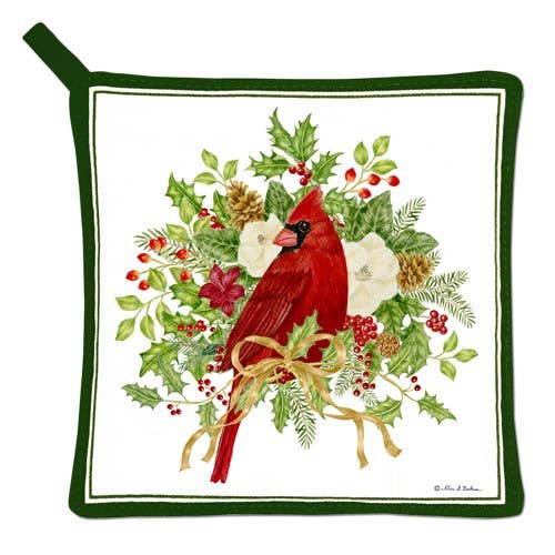 Winter Cardinal-Potholder
