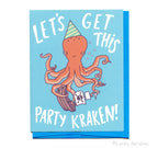 Let's Get This Party Kraken, Pirate Octopus Birthday Card