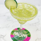 'Mom' Preppy Palm Seed Bead Coaster